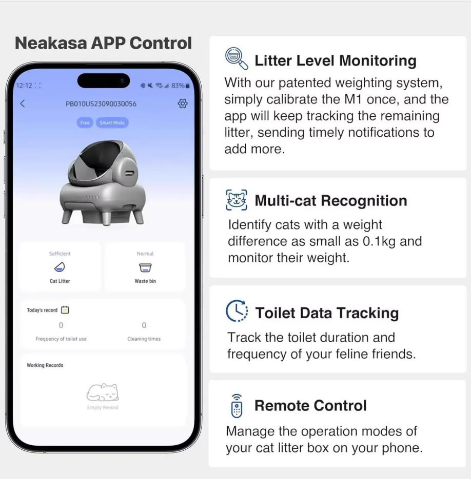 Lettiera Autopulente Smart Cat – Toilette Automatica per Gatti Grandi con Controllo App, Spazio Extra Large e Sistema Auto per Animali Domestici