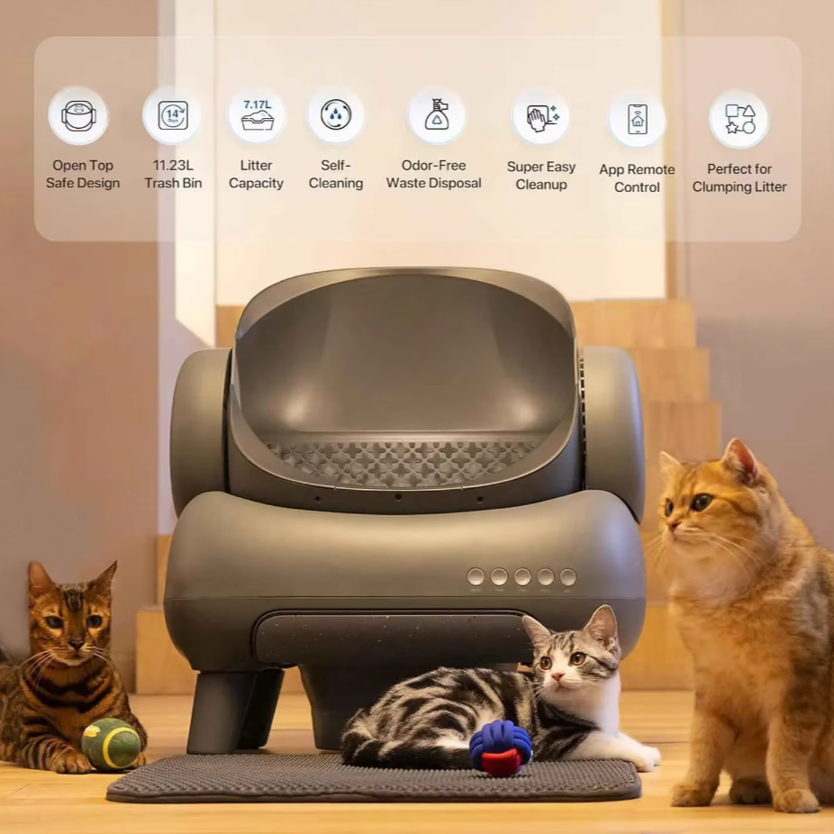 Lettiera Autopulente Smart Cat – Toilette Automatica per Gatti Grandi con Controllo App, Spazio Extra Large e Sistema Auto per Animali Domestici