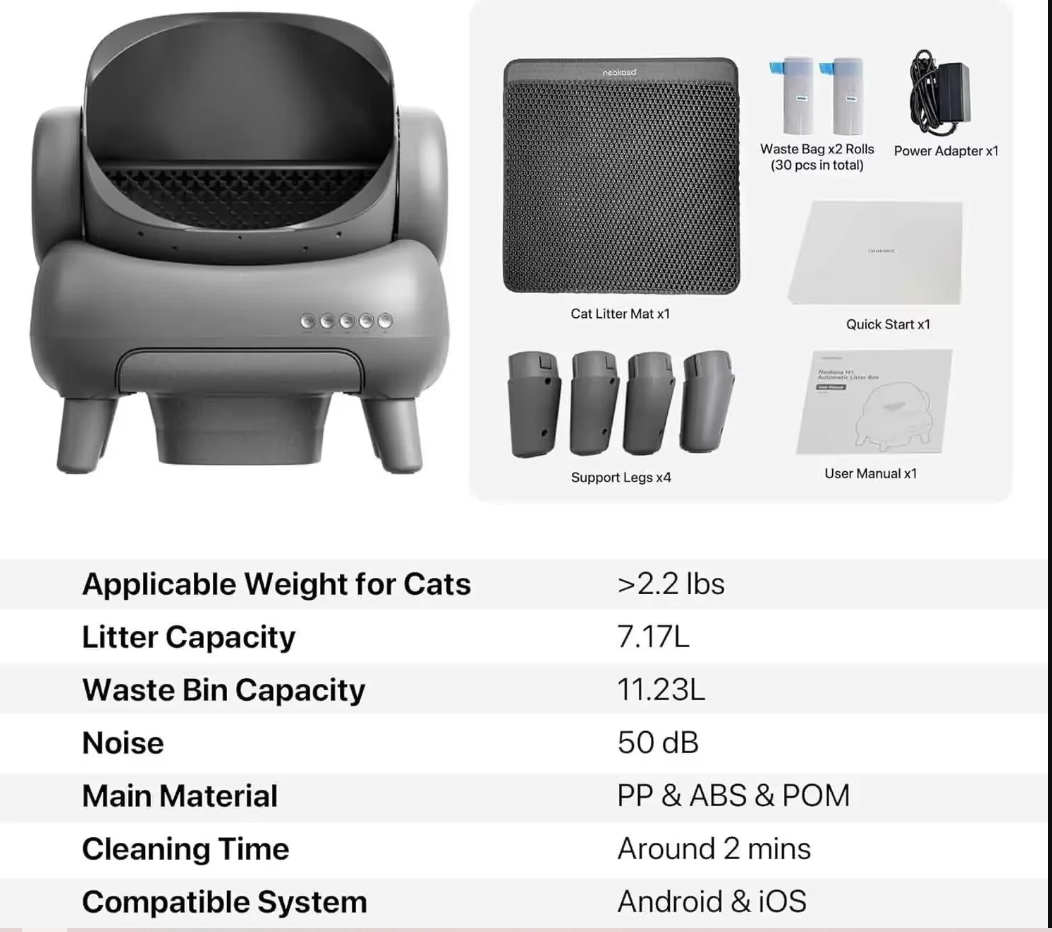 Lettiera Autopulente Smart Cat – Toilette Automatica per Gatti Grandi con Controllo App, Spazio Extra Large e Sistema Auto per Animali Domestici